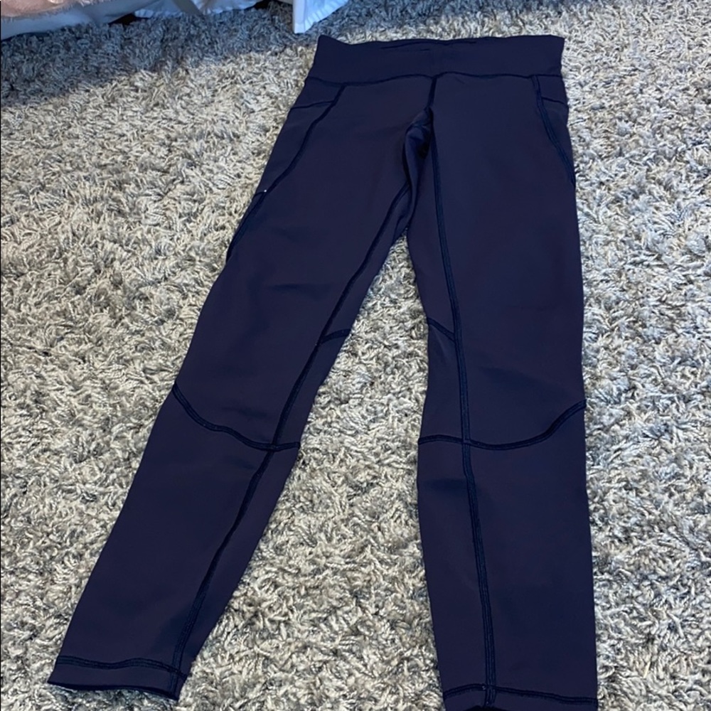 Navy Lululemon Legging with Mesh Detail
